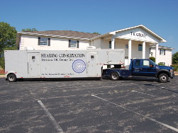 Hearing testing unit parked