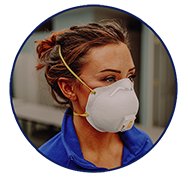 Woman wearing N95 mask