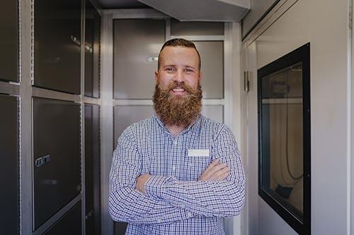 Male technician on mobile unit